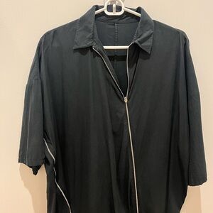 Women’s Charcoal Zip-Up Shirt oversized mini dress